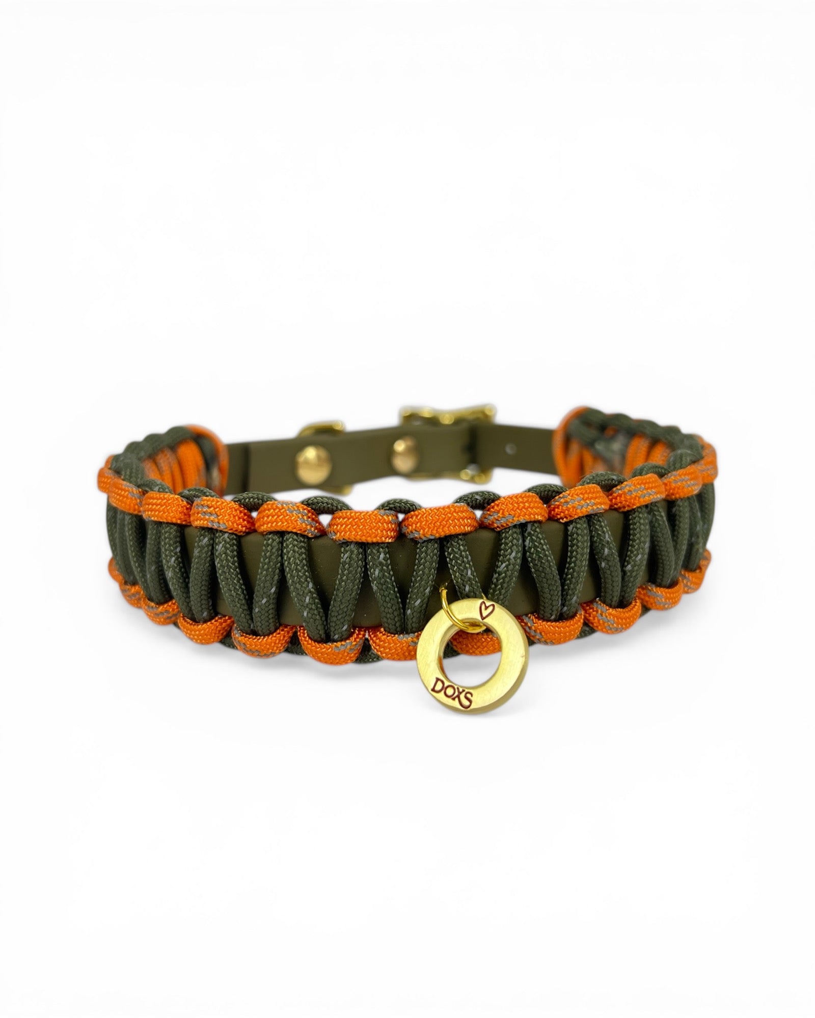 BioThane Hundehalsband mit reflektierenden Details Olive