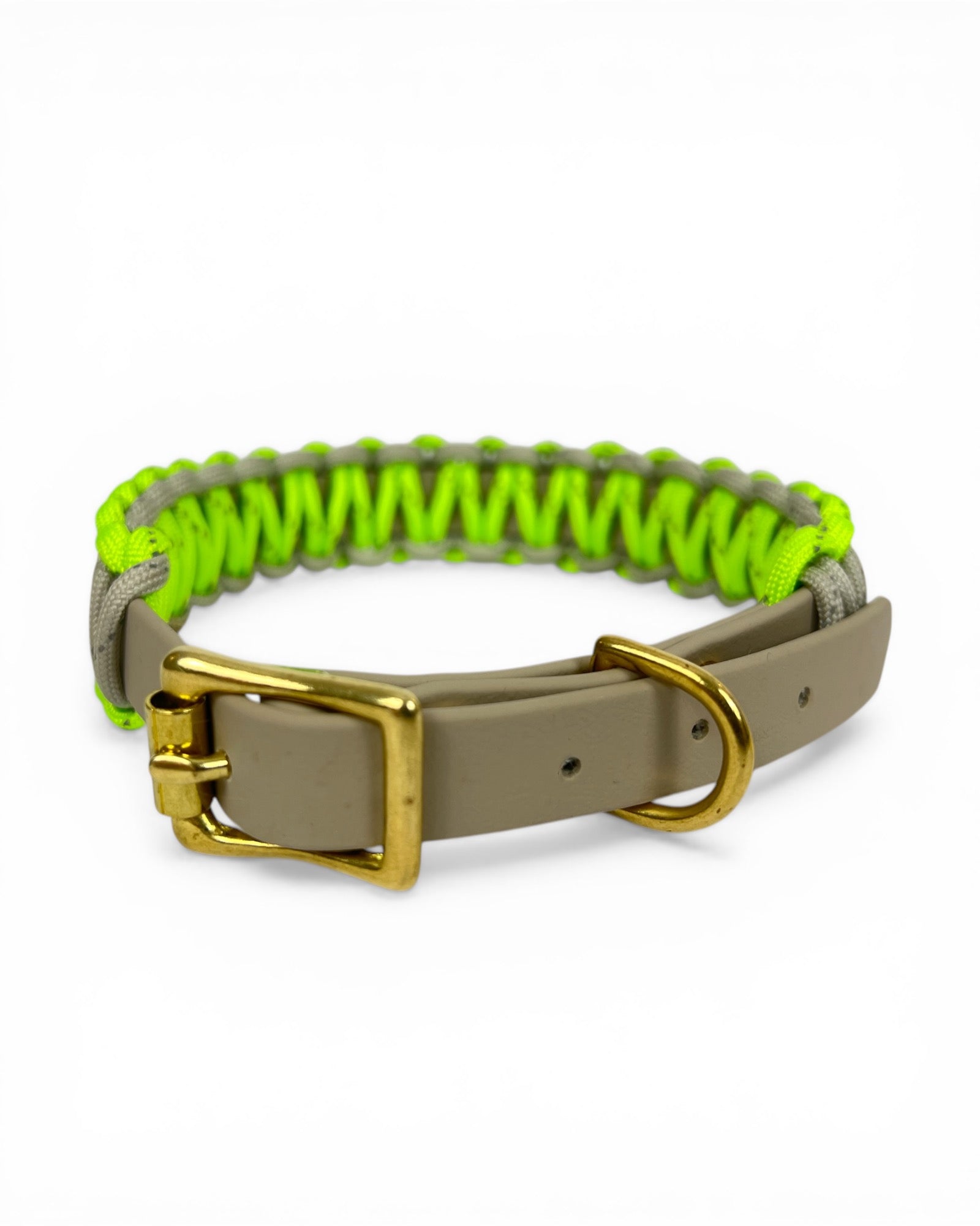 Biothane Hundehalsband mit reflektierenden Details Beige