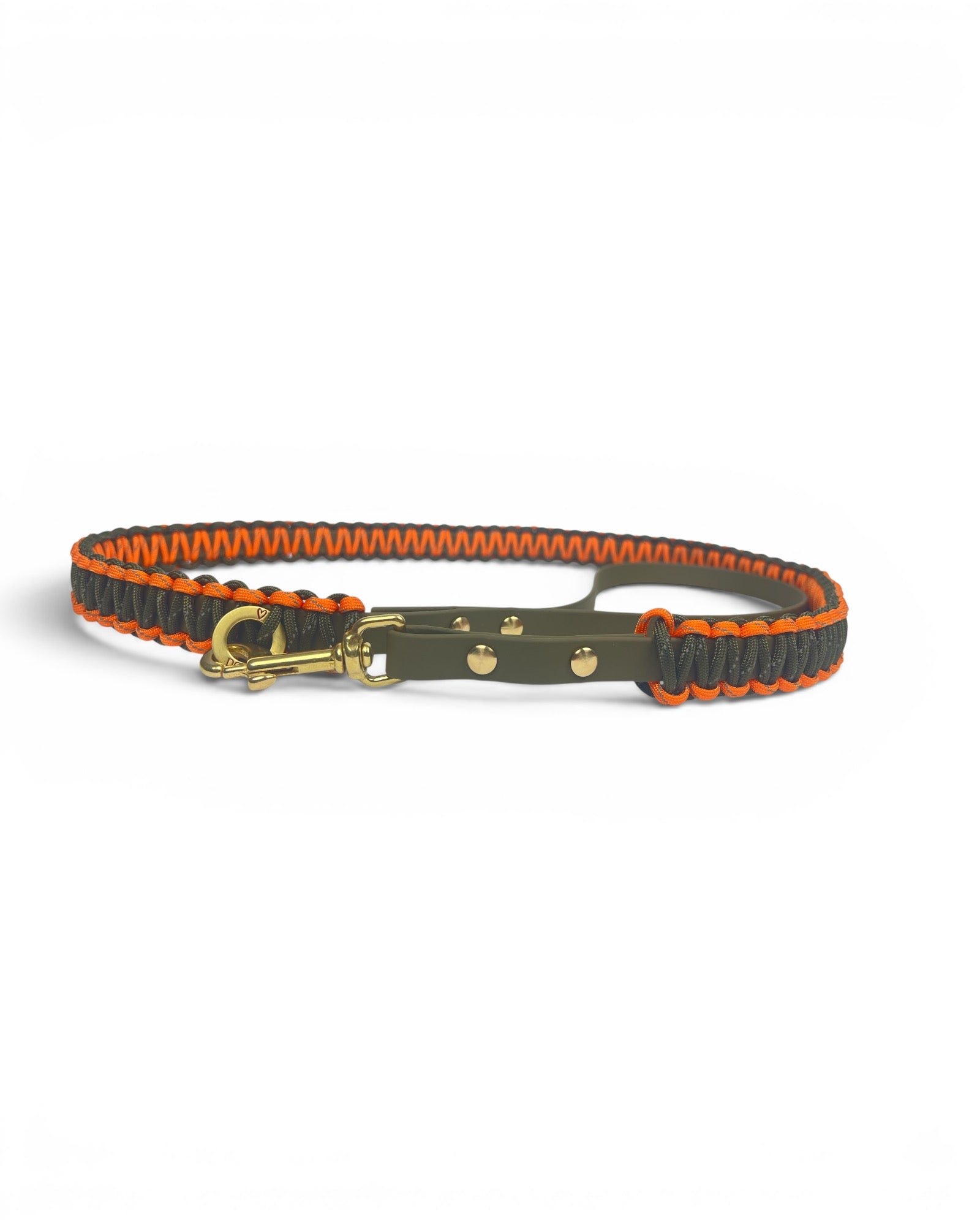 BioThane Hundeleine mit reflektierendem Paracord Olive